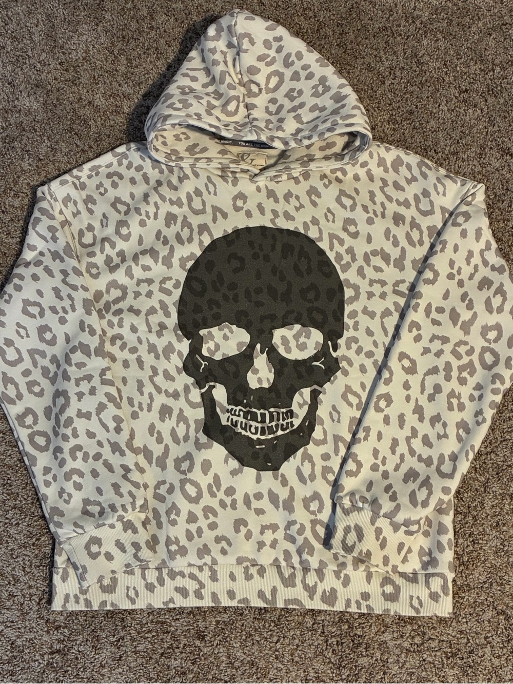 Women's Leopard Skull Sweatshirt Size Large